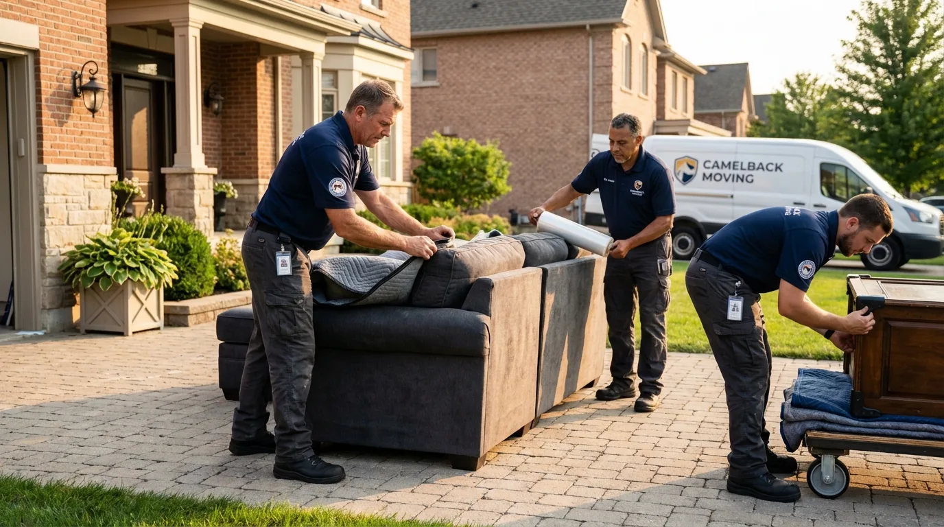 Large estate moving crew wrapping furniture in Cody, WY